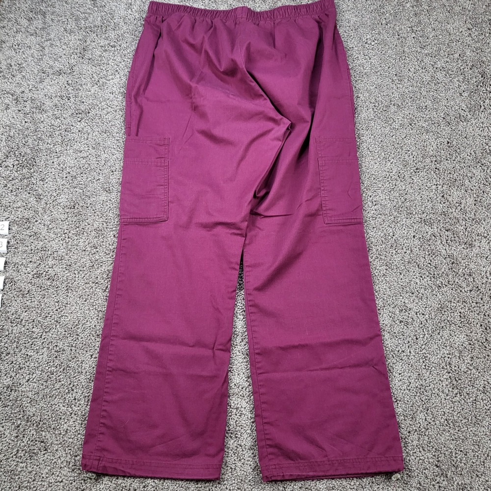 Cherokee Workwear 4005 Cargo Scrub Pants Womens Large Wine Red Tactical Utility - Picture 5 of 10